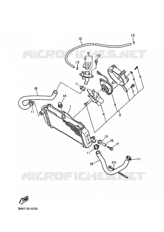 RADIATEUR / SLANG Yamaha MOTO 600 1995 FZR GENESIS  FZR600 FZR600RG GENESIS