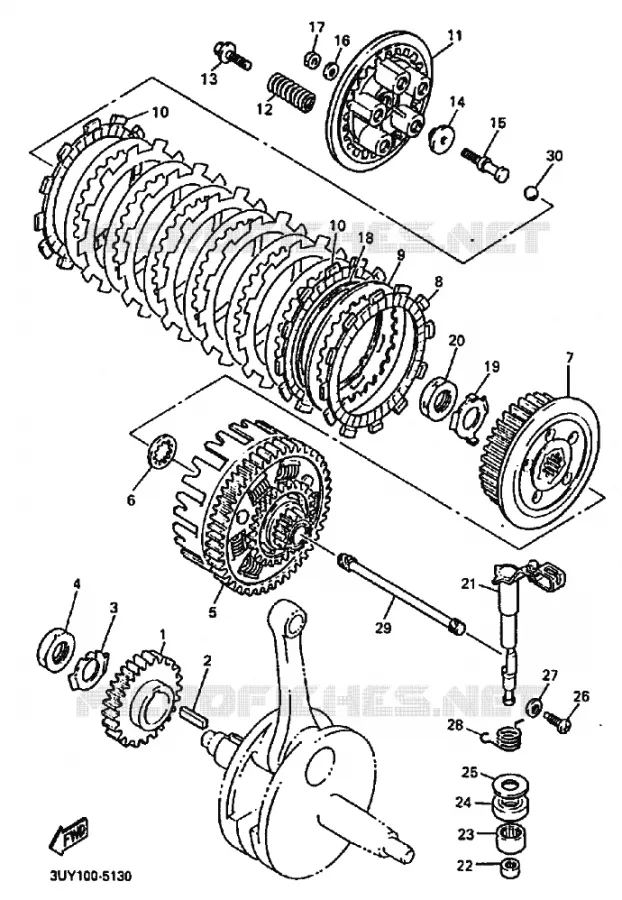 STARTMOTOR KOPPELINGS Yamaha MOTO 600 1995 XTE  XT600E