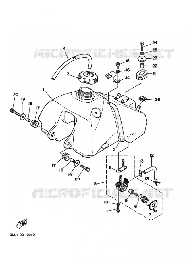 BENZINE TANK Yamaha MOTO 100 1994 RT  RT100 RT100F