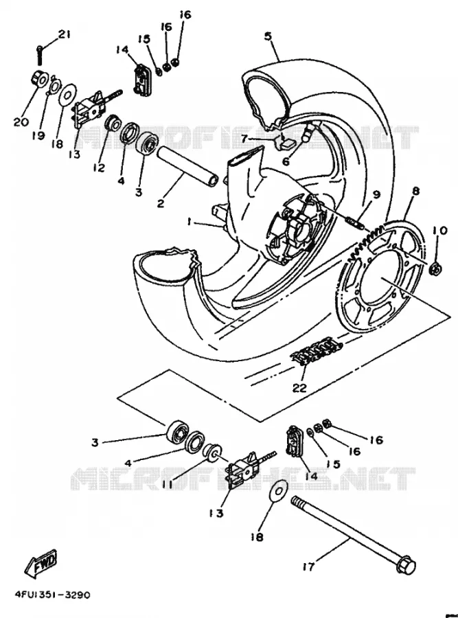 ACHTERWIEL Yamaha MOTO 125 1994 TDR  TDR125