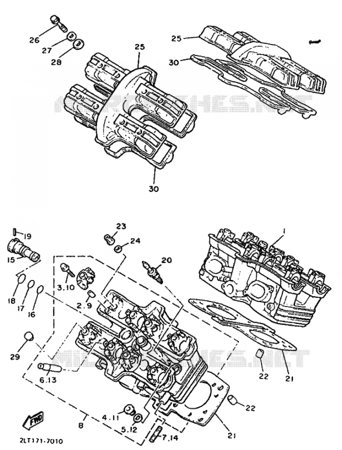 CILINDERKOP Yamaha MOTO 1200 1994 VMAX  VMX12 VMX12F VMAX