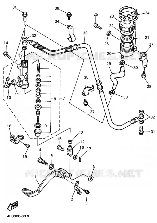 REMPOMP ACHTER Yamaha MOTO 750 1994 YZF  YZF750SP