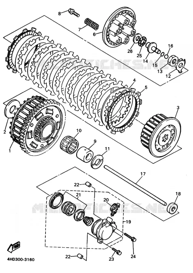 STARTMOTOR KOPPELINGS Yamaha MOTO 750 1994 YZF  YZF750SP