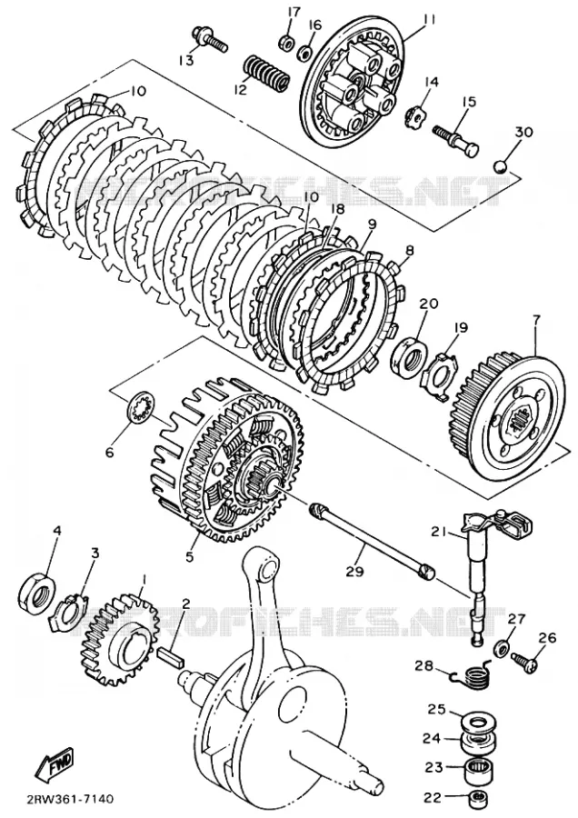 STARTMOTOR KOPPELINGS Yamaha MOTO 600 1993 XTE  XT600E