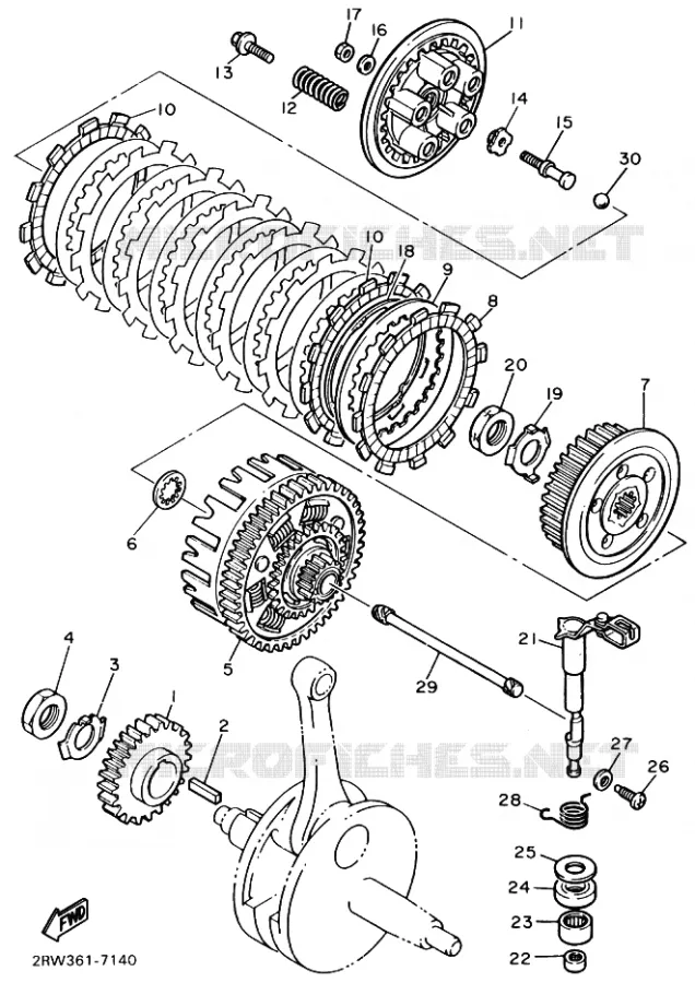 STARTMOTOR KOPPELINGS Yamaha MOTO 600 1993 XTE  XT600E