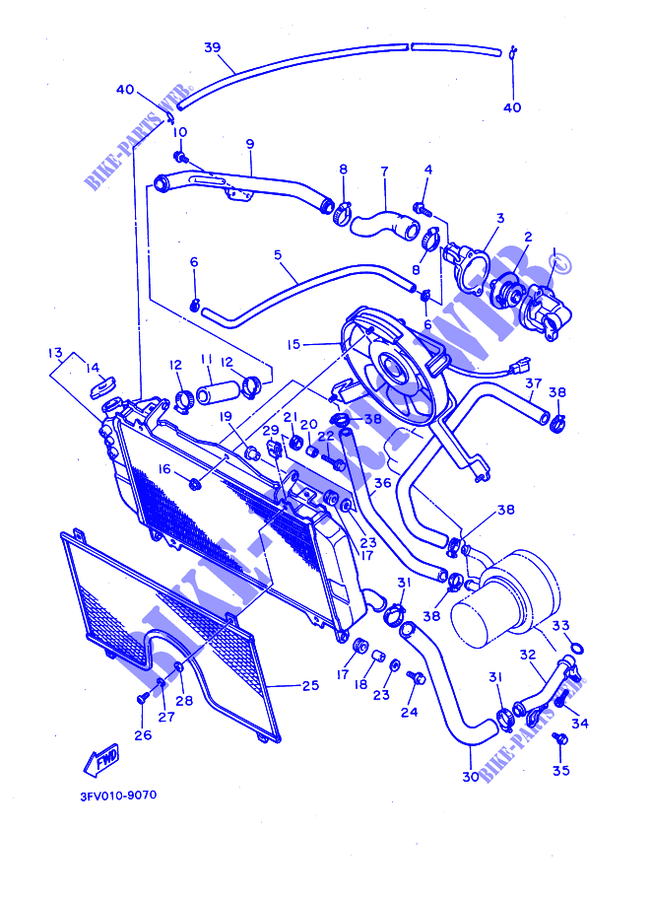 RADIATEUR / SLANG voor Yamaha FZR750R 1990