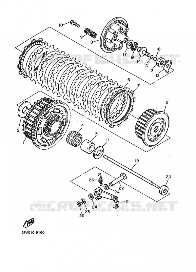 STARTMOTOR KOPPELINGS Yamaha MOTO 750 1990 FZR  FZR750R