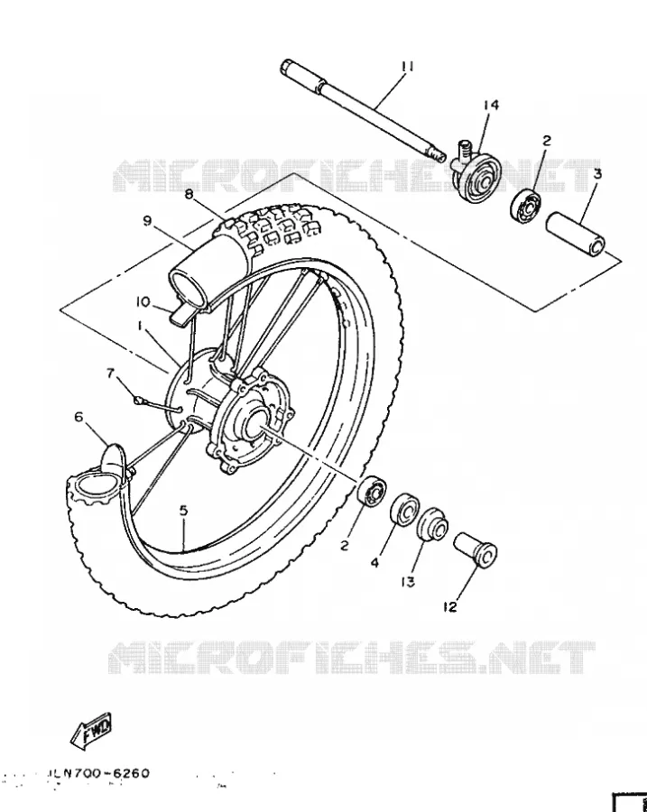 VOORWIEL Yamaha MOTO 350 1990 TT  TT350