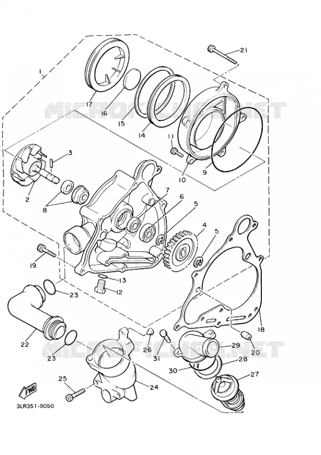 WATERPOMP / SLANGEN Yamaha MOTO 1200 1989 VMAX  VMX12 VMAX