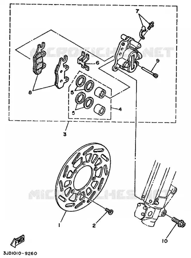 REMKLAUW VOOR Yamaha MOTO 250 1989 YZ  YZ250WR WIDE RATIO YZ250