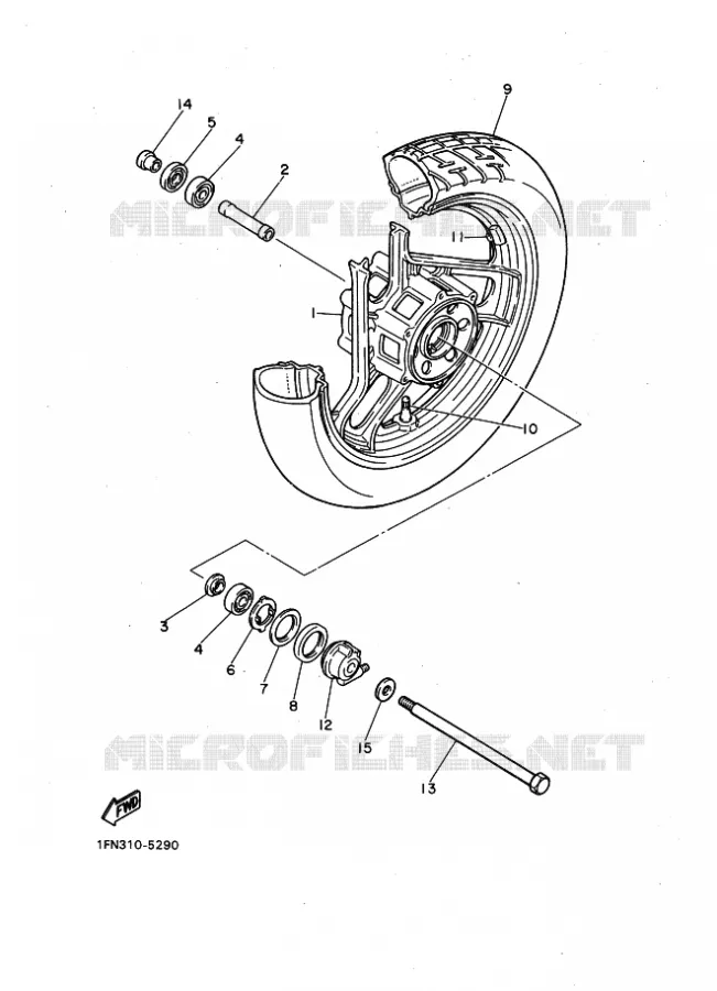 VOORWIEL Yamaha MOTO 750 1988 FZ GENESIS  FZ750 GENESIS