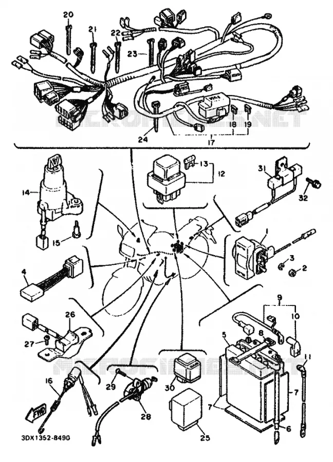 ELECTRISCH 2 Yamaha MOTO 750 1988 FZ GENESIS  FZ750 GENESIS