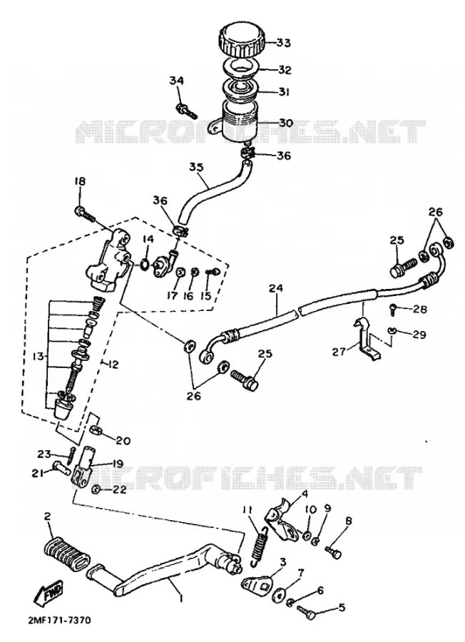 REMPOMP ACHTER Yamaha MOTO 750 1988 FZ GENESIS  FZ750 GENESIS
