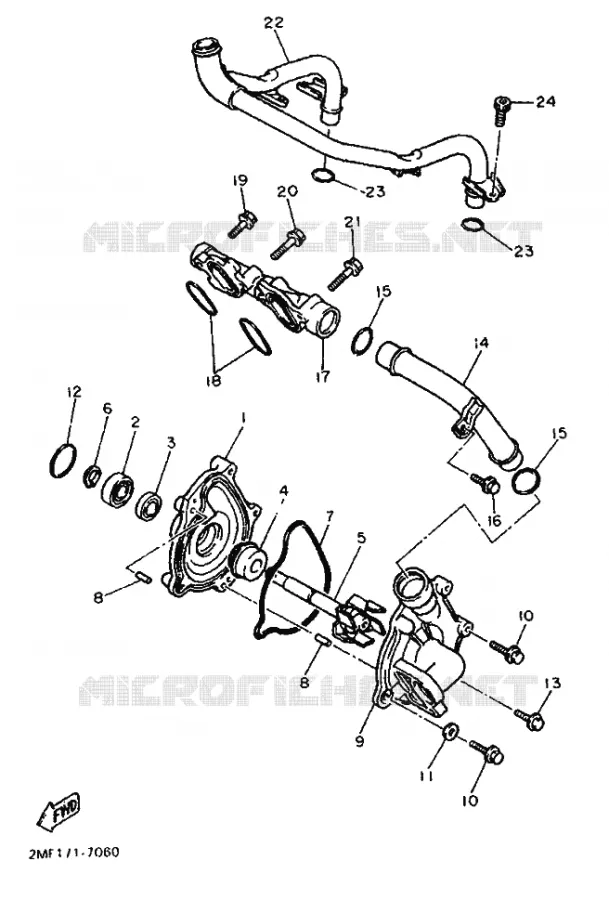 WATERPOMP / SLANGEN Yamaha MOTO 750 1988 FZ GENESIS  FZ750 GENESIS