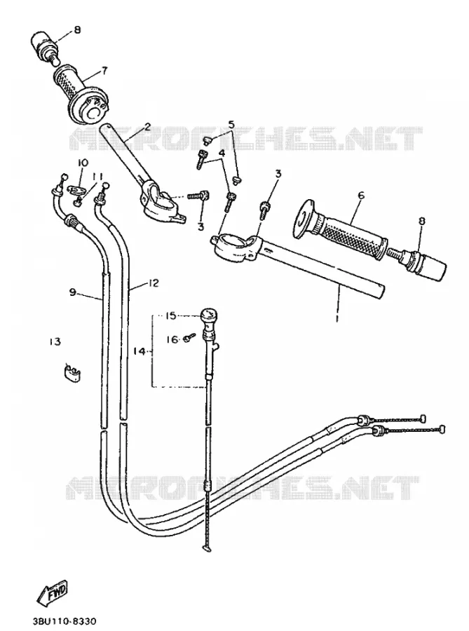 STUUR / KABEL Yamaha MOTO 750 1988 FZ GENESIS  FZ750 GENESIS