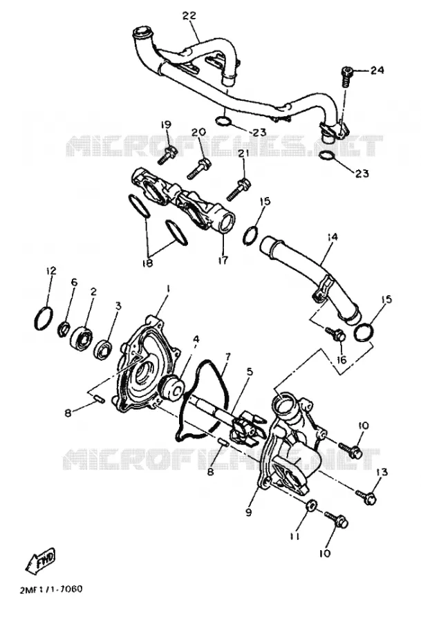 WATERPOMP / SLANGEN Yamaha MOTO 750 1987 FZ  FZ750 T