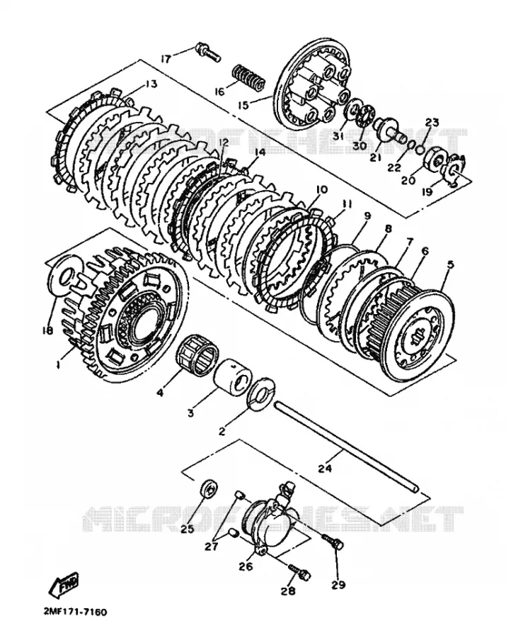 STARTMOTOR KOPPELINGS Yamaha MOTO 750 1987 FZ  FZ750 T