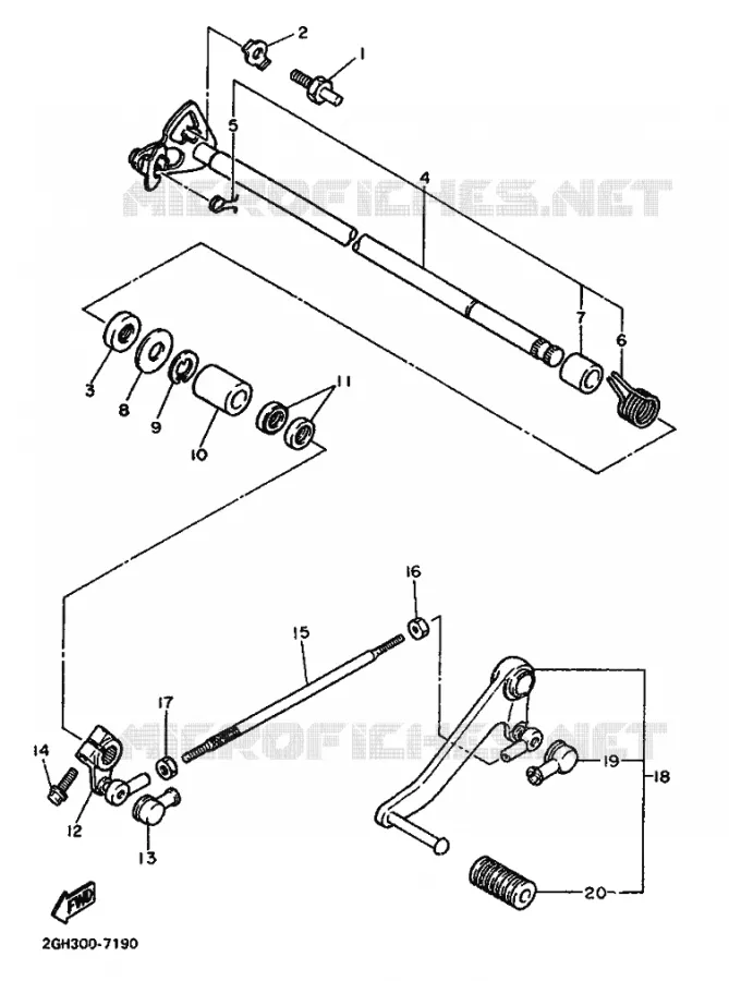 SCHAKEL STANG / PEDAAL Yamaha MOTO 1000 1987 FZR  FZR1000