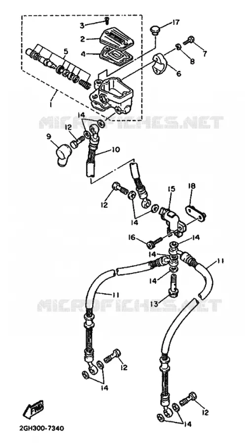 REMPOMP VOOR Yamaha MOTO 1000 1987 FZR  FZR1000