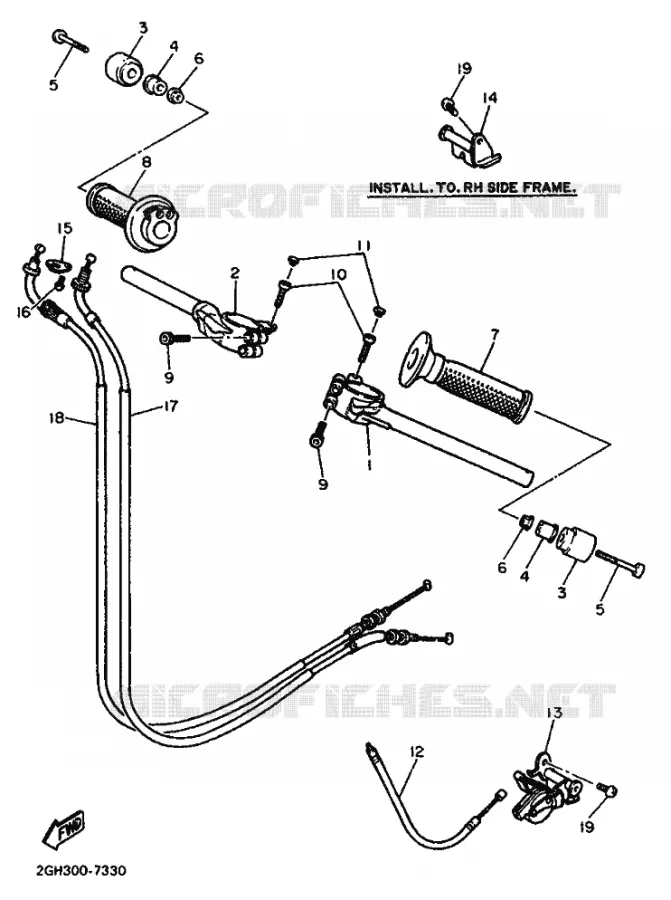 STUUR / KABEL Yamaha MOTO 1000 1987 FZR  FZR1000
