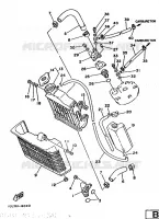 RADIATEUR / SLANG voor Yamaha RD125LC 1986