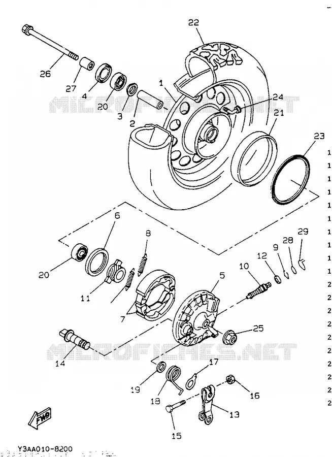 VOORWIEL Yamaha SCOOTER 50 1991 BOOSTER  CW50