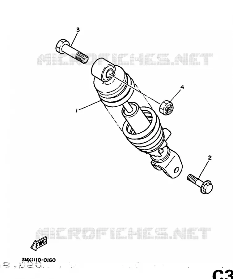 ACHTER SCHOKBREKER Yamaha SCOOTER 50 1991 BOOSTER  CW50
