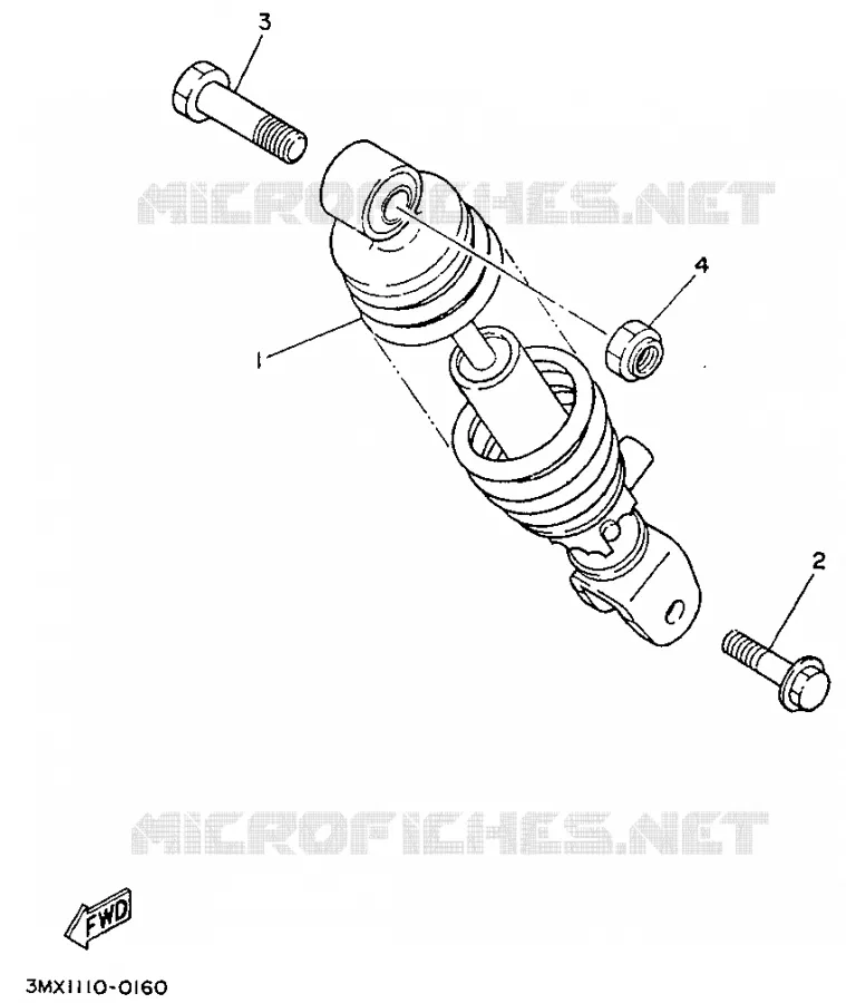 ACHTER SCHOKBREKER Yamaha SCOOTER 50 1992 BOOSTER  CW50