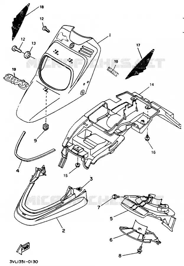 SPATBORD Yamaha SCOOTER 50 1995 BOOSTER  CW50