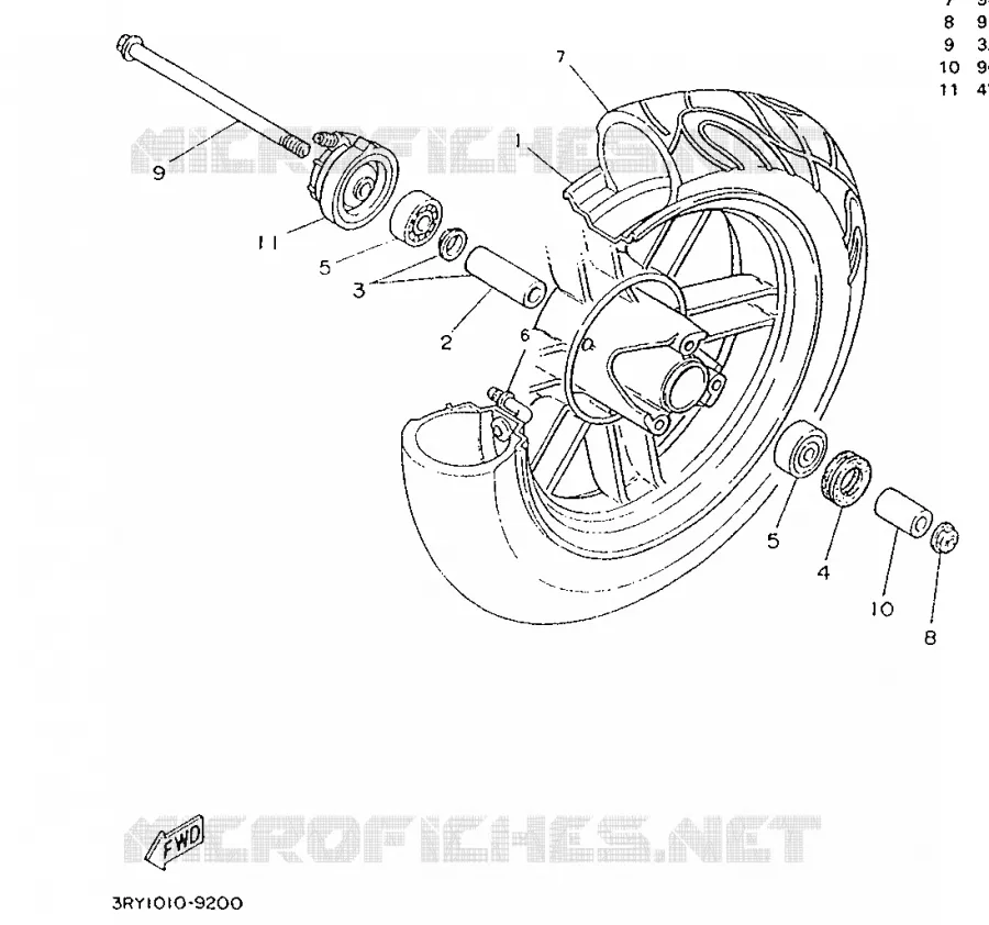 VOORWIEL Yamaha SCOOTER 50 1996 BOOSTER  CW50