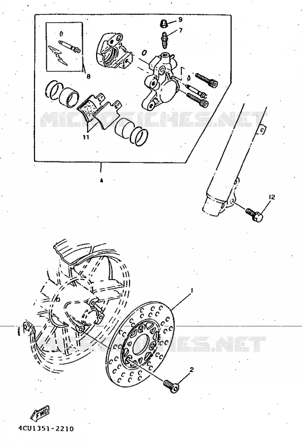REMKLAUW VOOR Yamaha SCOOTER 50 1997 BOOSTER  CW50