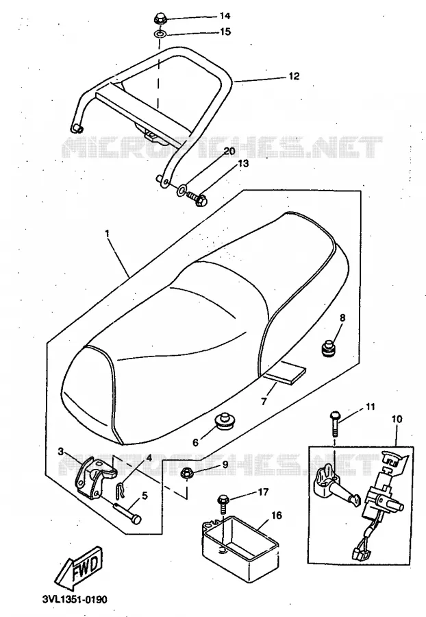 ZADEL / BAGAGE REK Yamaha SCOOTER 50 1999 BW'S  CW50