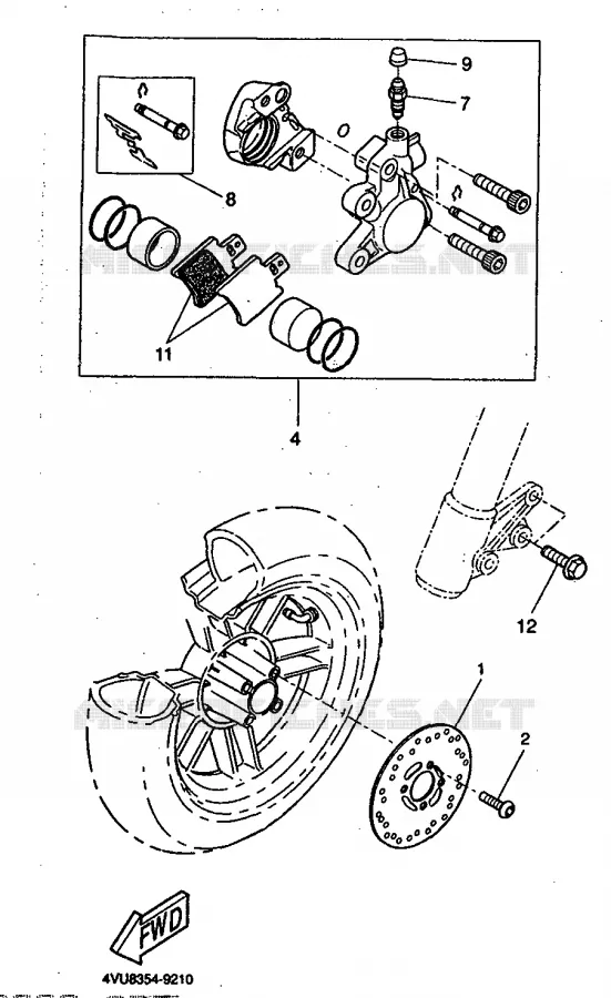 REMKLAUW VOOR Yamaha SCOOTER 50 1999 BW'S  CW50