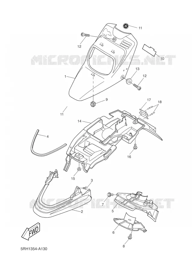 VOORSPATBORD Yamaha SCOOTER 50 2001 BOOSTER  CW50