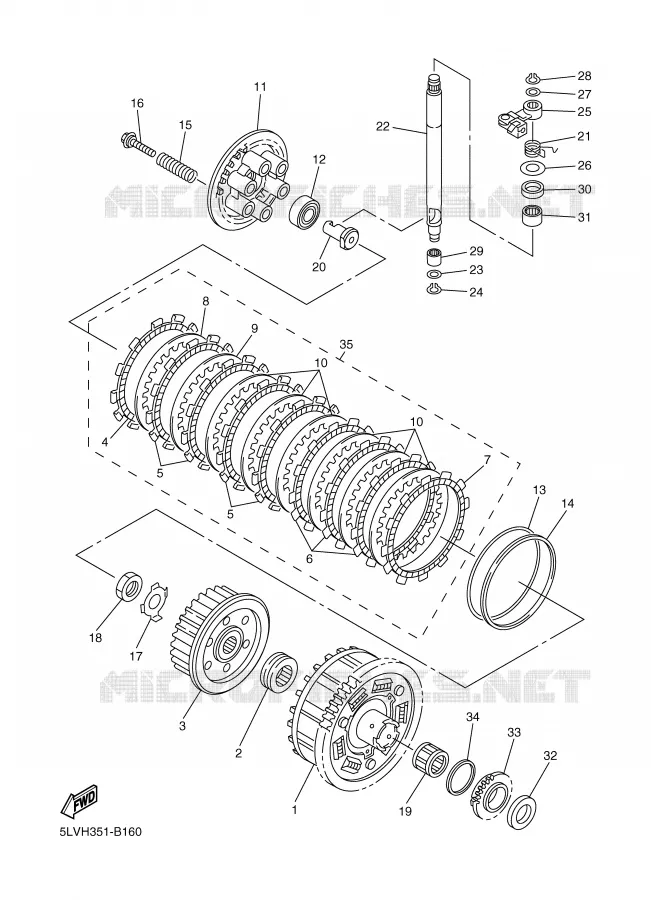 STARTMOTOR KOPPELINGS Yamaha MOTO 1000 2004 FAZER  FZS1000 FAZER