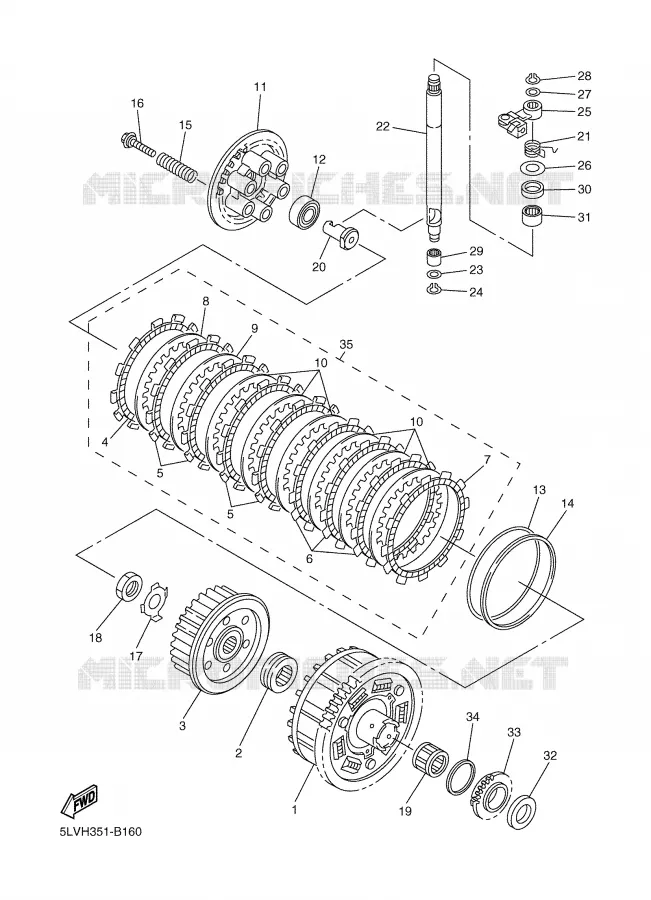STARTMOTOR KOPPELINGS Yamaha MOTO 1000 2003 FAZER  FZS1000S