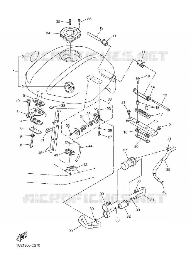 BENZINE TANK Yamaha MOTO 1000 2004 FAZER  FZS1000S FAZER