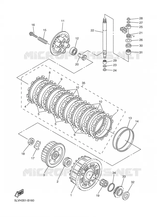 STARTMOTOR KOPPELINGS Yamaha MOTO 1000 2005 FAZER  FZS1000S FAZER _