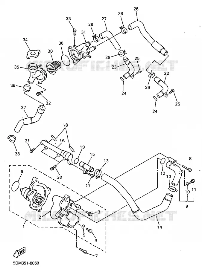 WATERPOMP Yamaha MOTO 600 1998 FAZER  FZS600