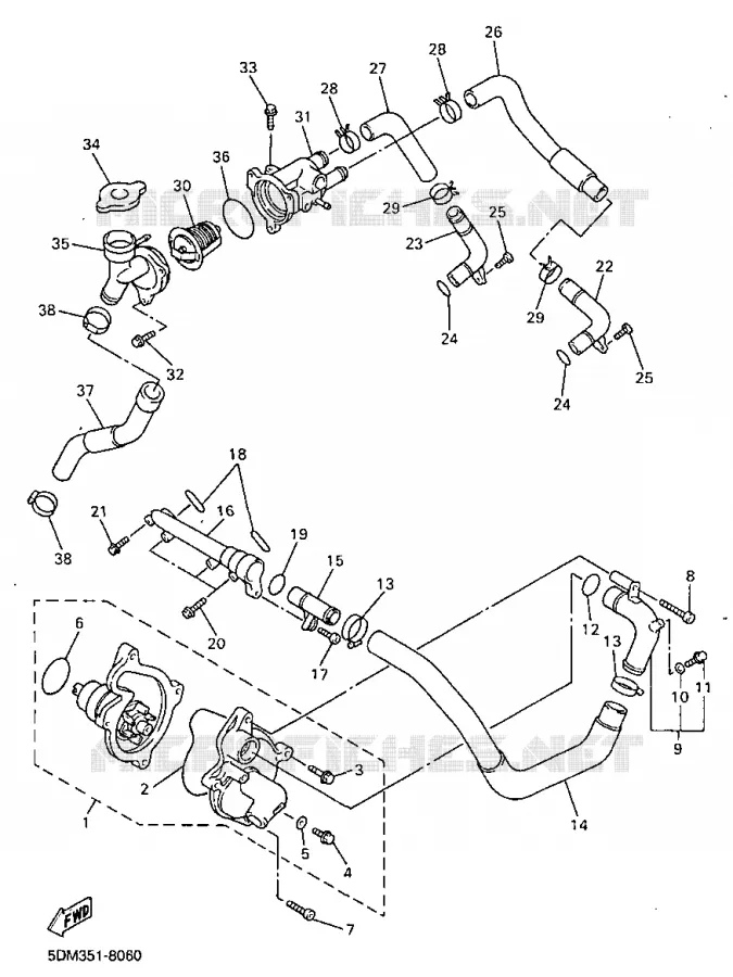 WATERPOMP Yamaha MOTO 600 1998 FAZER  FZS600