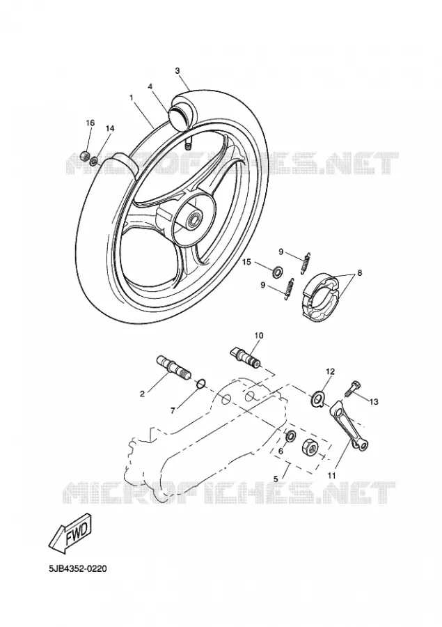 ACHTERWIEL Yamaha SCOOTER 50 2003 FLIPPER  YH50 FLIPPER