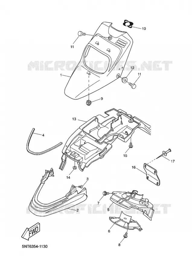 VOORSPATBORD Yamaha SCOOTER 50 2003 BOOSTER  CW50