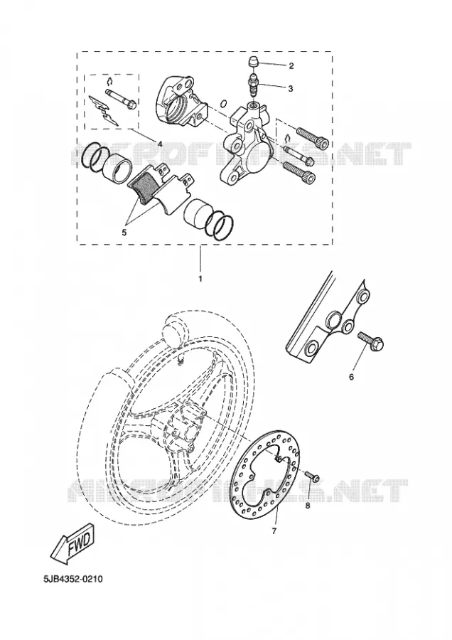 REMKLAUW VOOR Yamaha SCOOTER 50 2003 FLIPPER  YH50 FLIPPER
