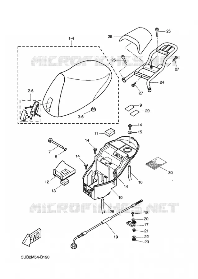 ZADEL / BAGAGE REK Yamaha SCOOTER 50 2003 FLIPPER  YH50 FLIPPER