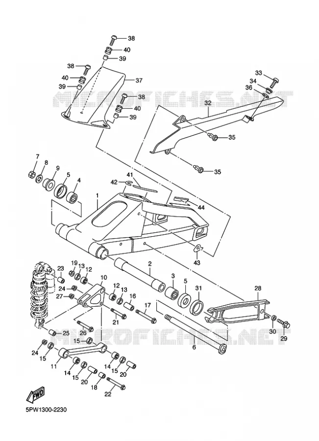 ACHTERBRUG Yamaha MOTO 1000 2003 R1  YZF-R1 YZF-R1R R1