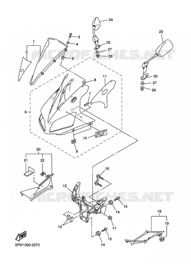 KAP 1 Yamaha MOTO 1000 2003 R1  YZF-R1 YZF-R1R R1