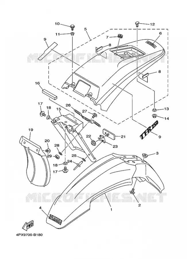 SPATBORD Yamaha MOTO 250 2003 TTR  TT250R