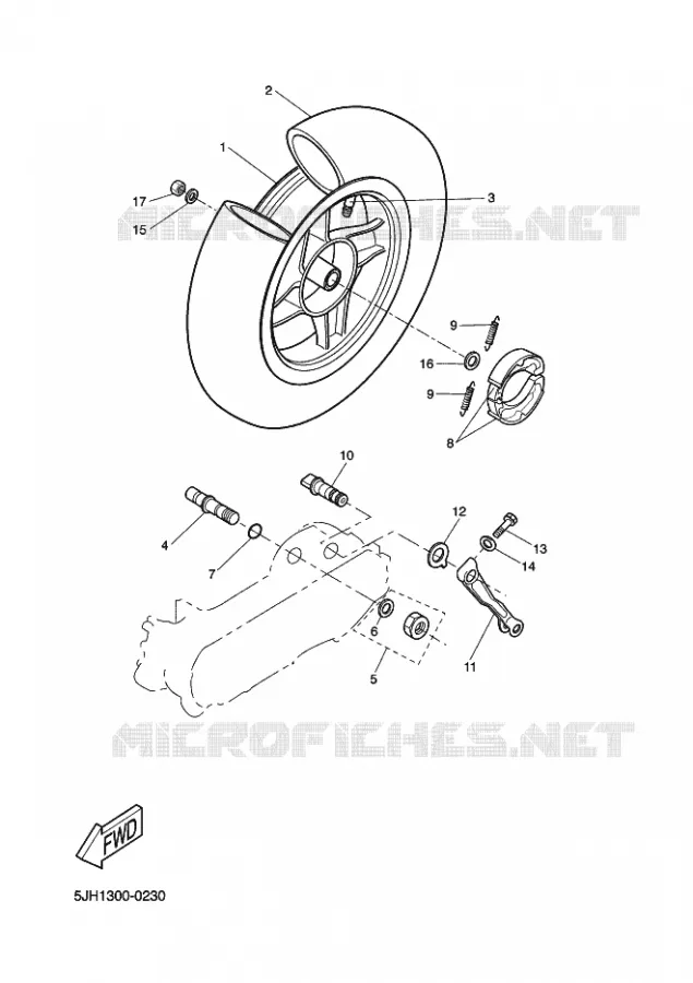 ACHTERWIEL Yamaha SCOOTER 50 2003 SLIDER  EW50N