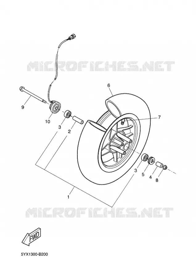 VOORWIEL Yamaha SCOOTER 50 2003 SLIDER  EW50N