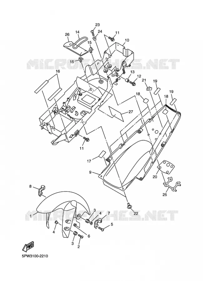SPATBORD Yamaha MOTO 1000 2003 R1  YZF-R1 YZF-R1R R1